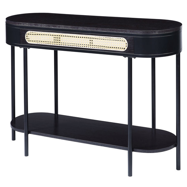 Bayou Breeze Fidalgo Black Sofa Table with Bottom Shelf Wayfair